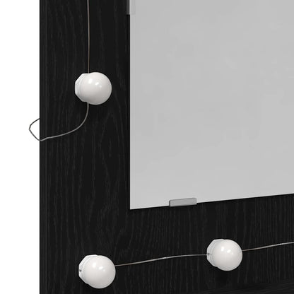 Spiegelschrank Schwarz Eichen-Optik 60 x 31,5 x 62 cm