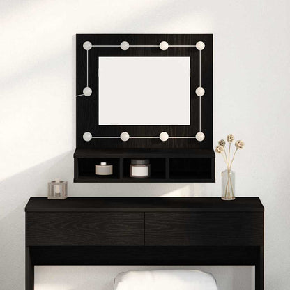 Spiegelschrank Schwarz Eichen-Optik 60 x 31,5 x 62 cm