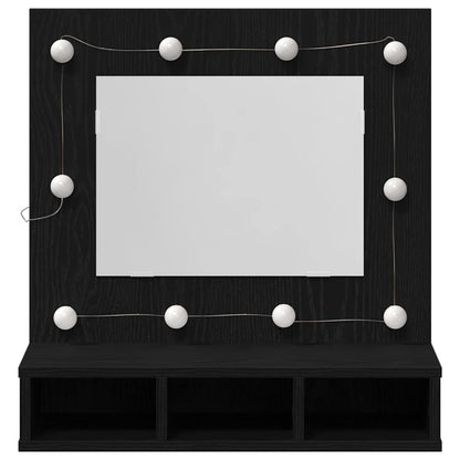 Spiegelschrank Schwarz Eichen-Optik 60 x 31,5 x 62 cm