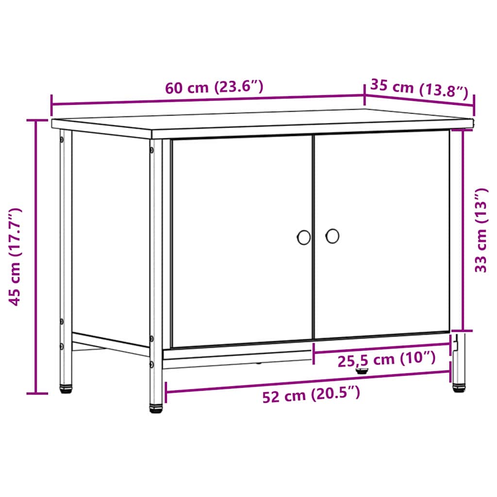 TV-Schränk 60 x 35 x 45 cm Altholz Holzwerkstoff