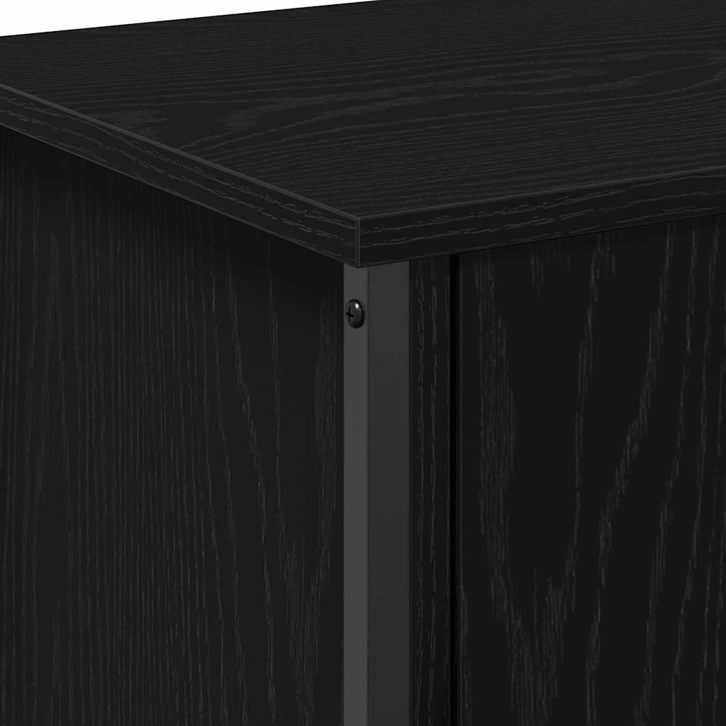 TV-Schrank Schwarz Eichen-Optik 60 x 35 x 45 cm Holzwerkstoff