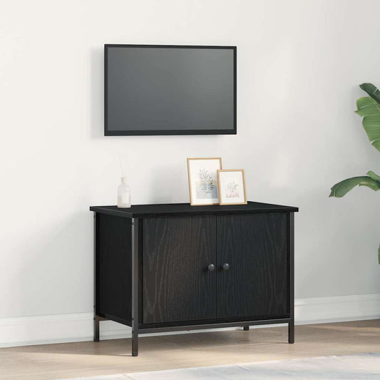 TV-Schrank Schwarz Eichen-Optik 60 x 35 x 45 cm Holzwerkstoff