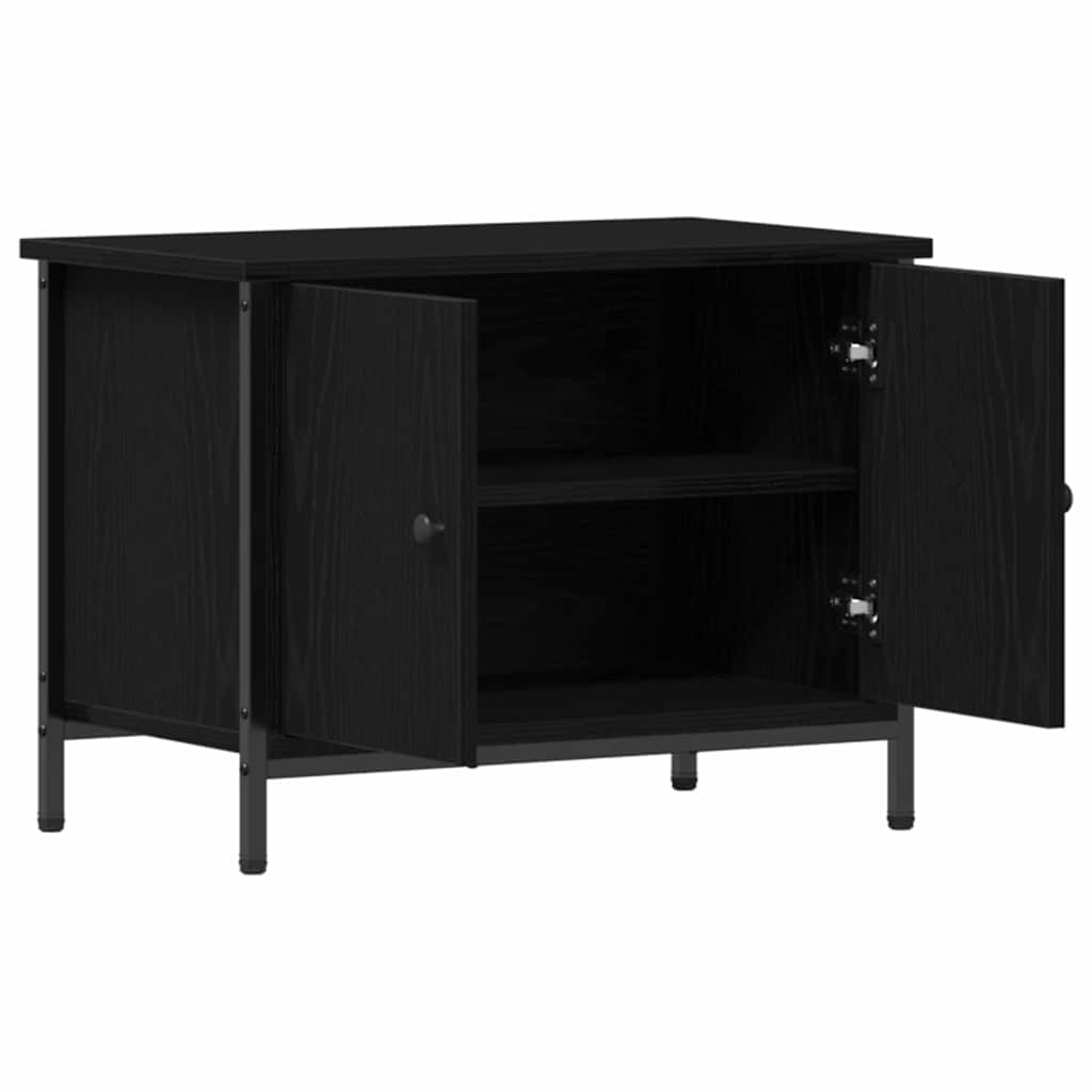 TV-Schrank Schwarz Eichen-Optik 60 x 35 x 45 cm Holzwerkstoff