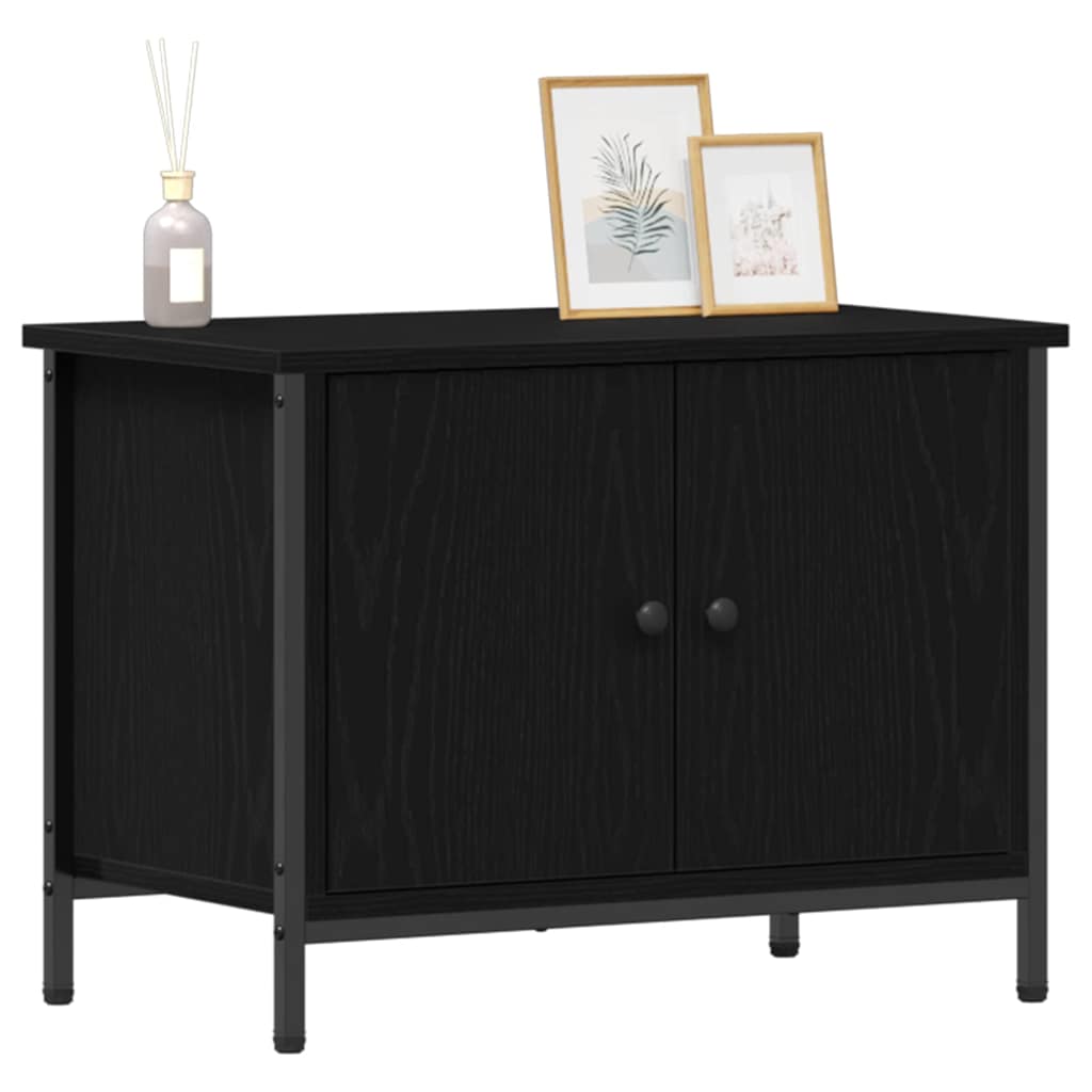 TV-Schrank Schwarz Eichen-Optik 60 x 35 x 45 cm Holzwerkstoff
