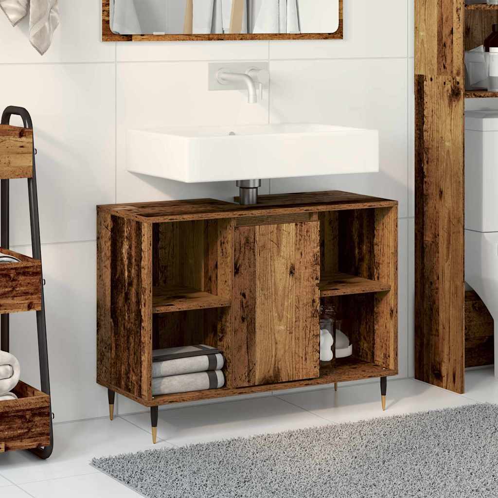 Badezimmerschrank Altholz 80 x 33 x 60 cm Holzwerkstoff
