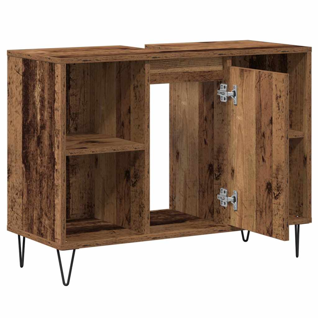 Badezimmerschrank Altholz 80 x 33 x 60 cm Holzwerkstoff