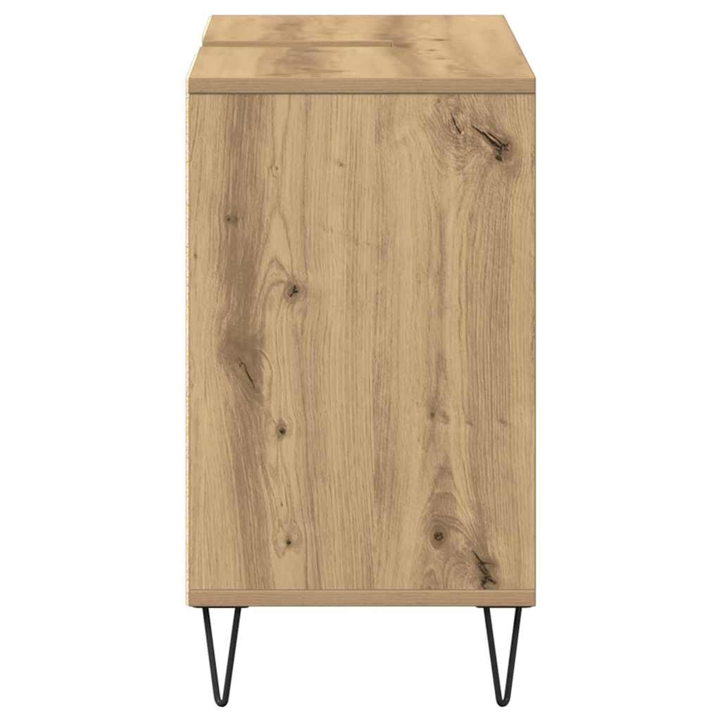 Badezimmer Schrank mit Regal Eiche handwerklich 80 x 33 x 60 cm