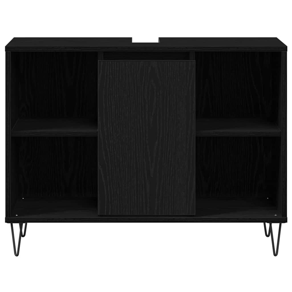 Badezimmerschrank Schwarz 80 x 33 x 60 cm Holzwerkstoff