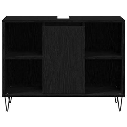 Badezimmerschrank Schwarz 80 x 33 x 60 cm Holzwerkstoff