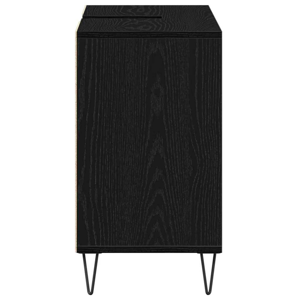 Badezimmerschrank Schwarz 80 x 33 x 60 cm Holzwerkstoff