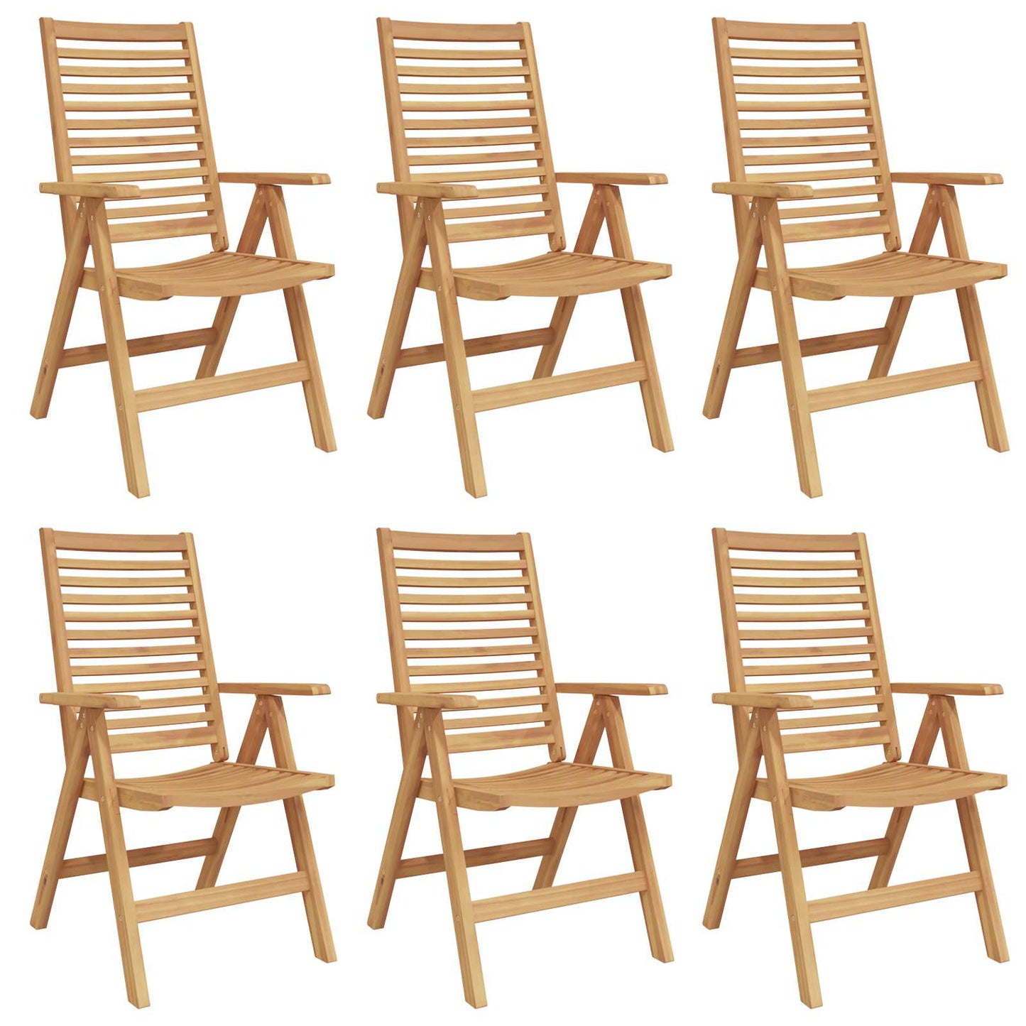 Stuhl 6 stk. Braun Massivholz Teak Umwandelbar