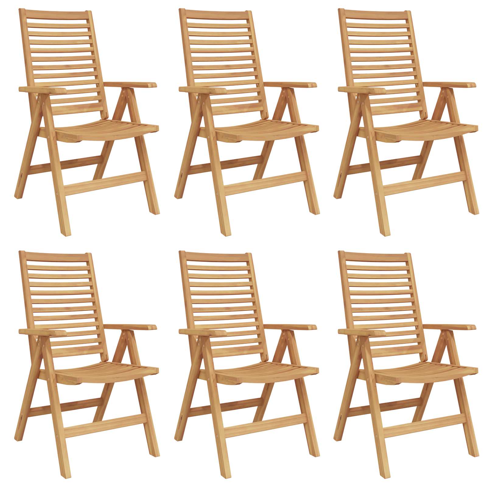 Stuhl 6 stk. Braun Massivholz Teak Umwandelbar