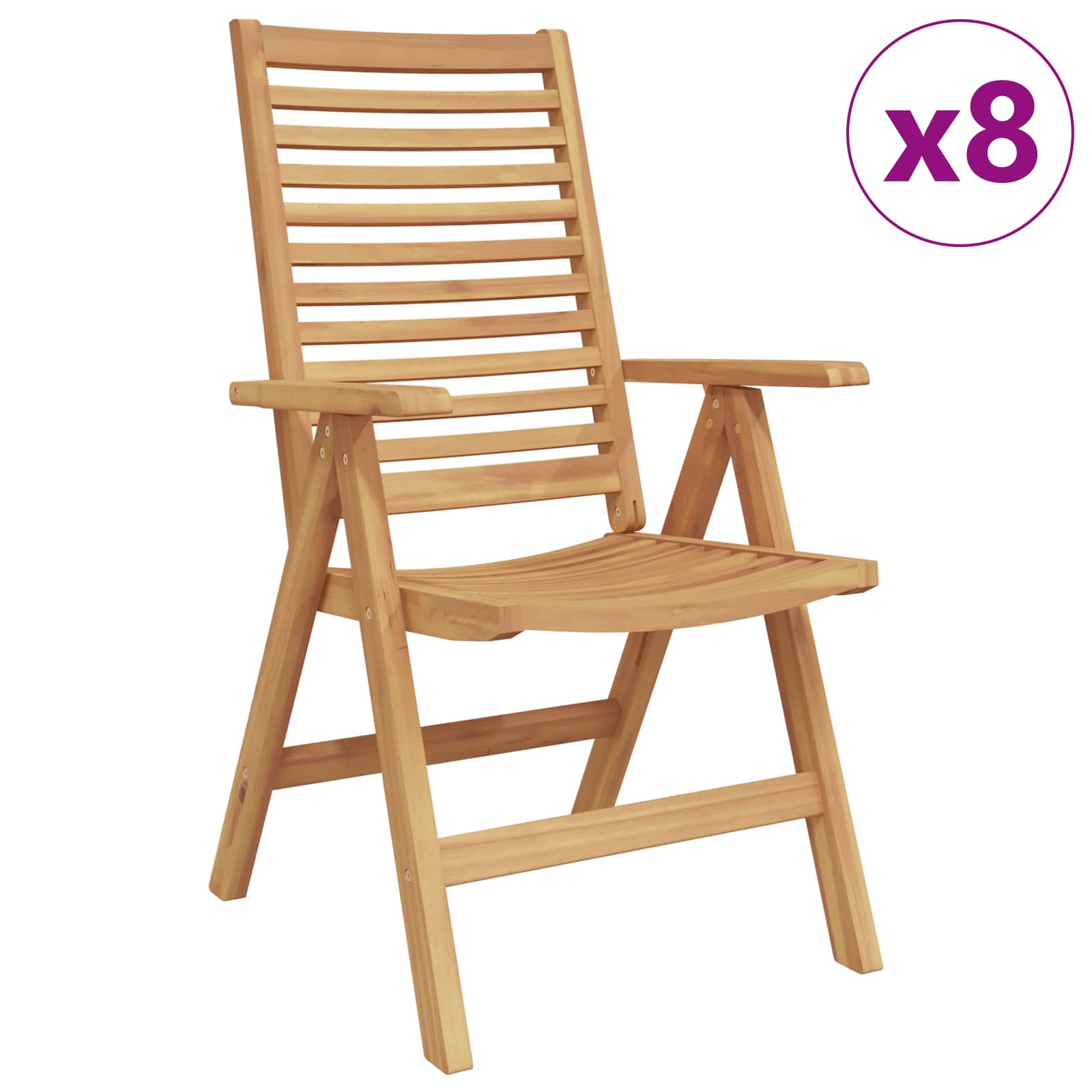 Stuhl 8 stk. Braun Massivholz Teak Umwandelbar