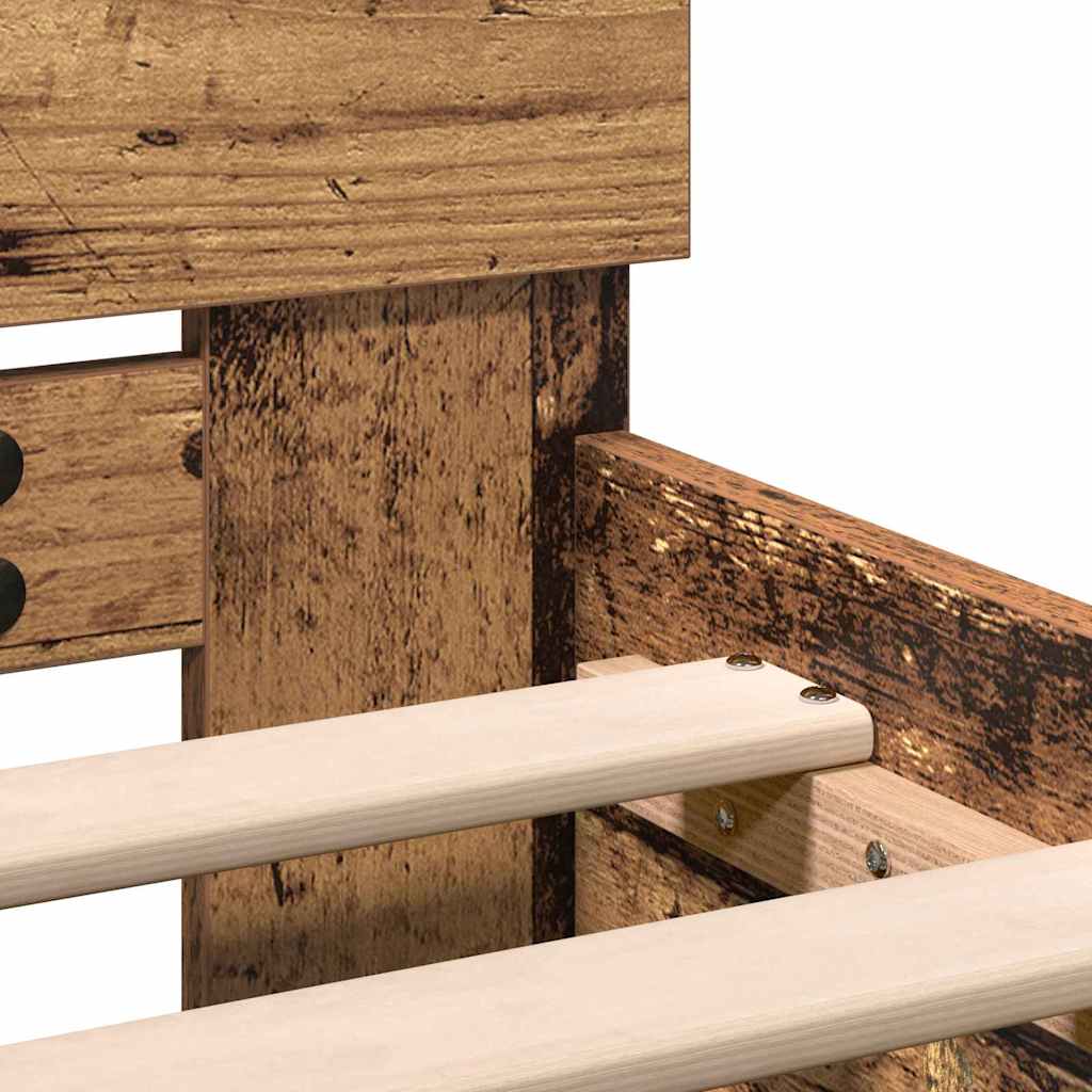 Bettgestell mit Kopfteil Altholz 100 x 200 cm Holzwerkstoff