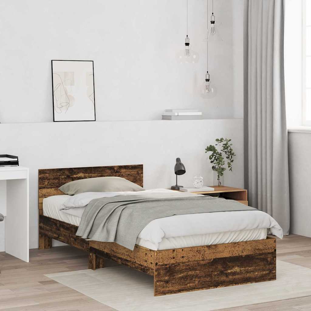 Bettgestell mit Kopfteil mit Kopfteil Altholz 203 x 104 x 70 cm