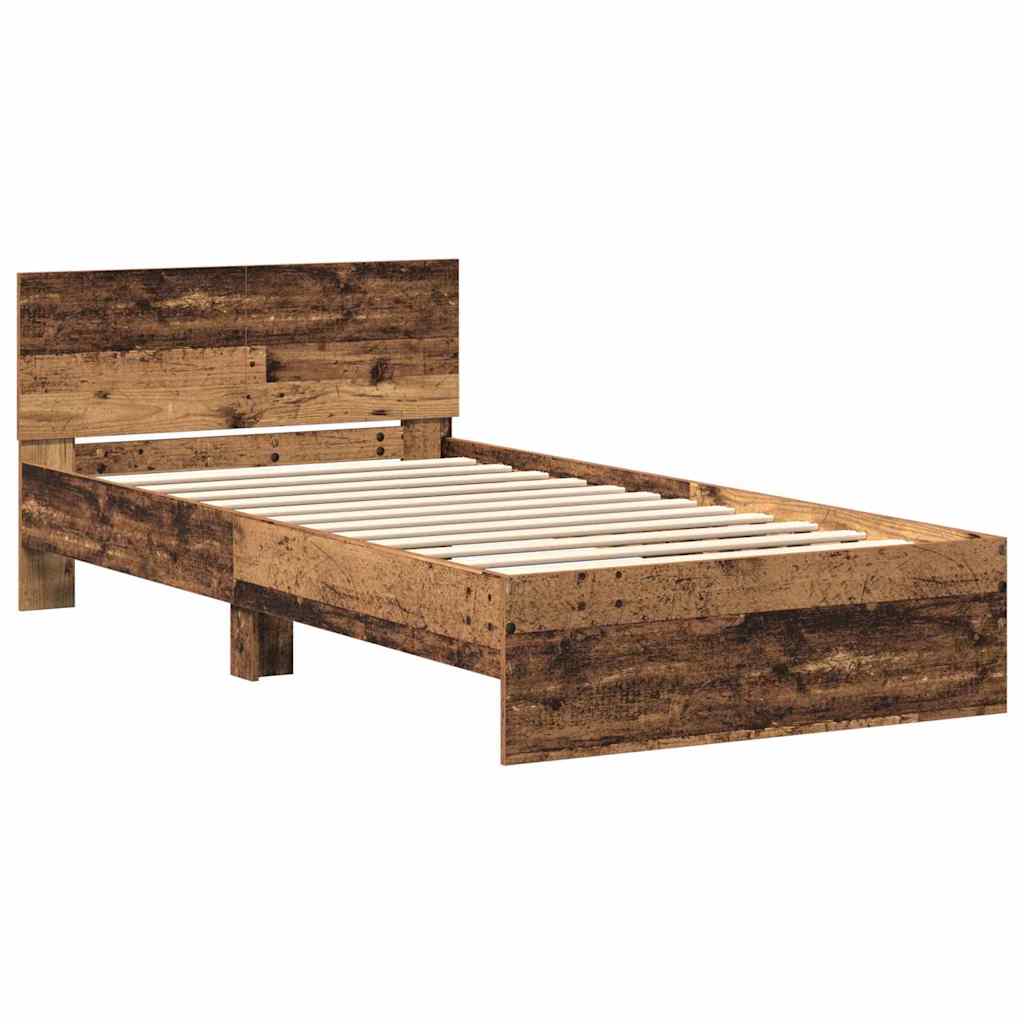 Bettgestell mit Kopfteil Altholz 100 x 200 cm Holzwerkstoff