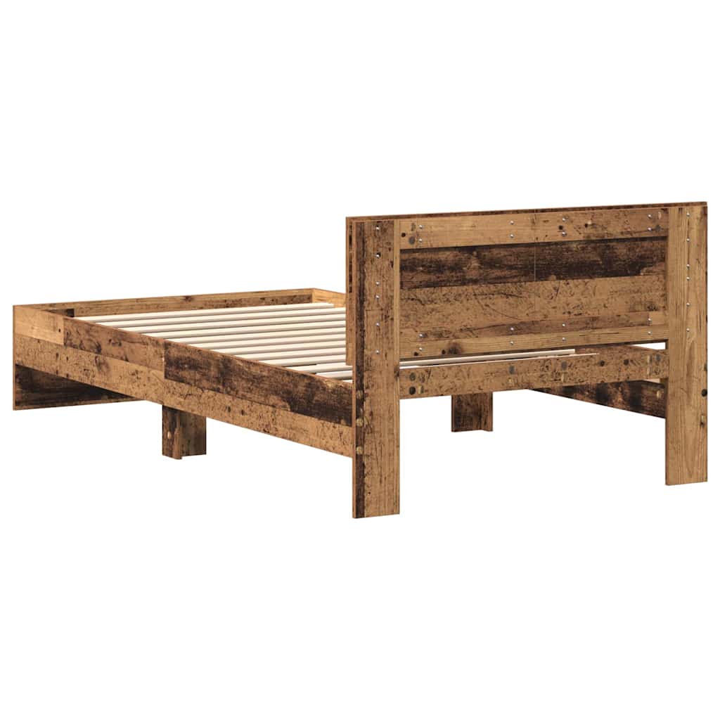 Bettgestell mit Kopfteil mit Kopfteil Altholz 203 x 104 x 70 cm