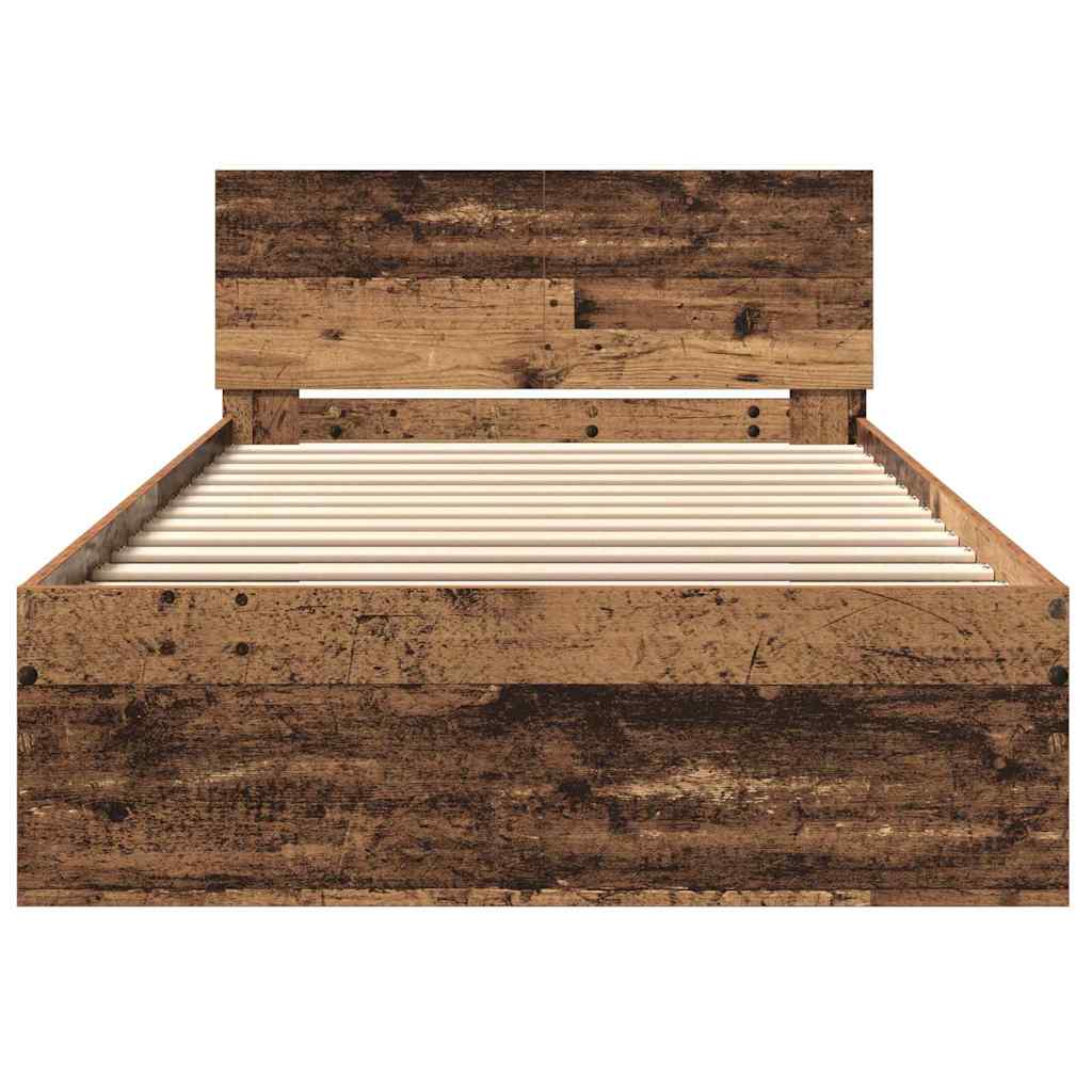 Bettgestell mit Kopfteil mit Kopfteil Altholz 203 x 104 x 70 cm