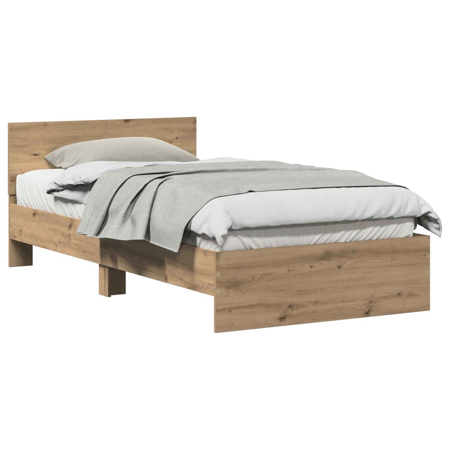 Bettgestell mit Kopfteil Artisan-Eiche 203 x 104 x 70 cm