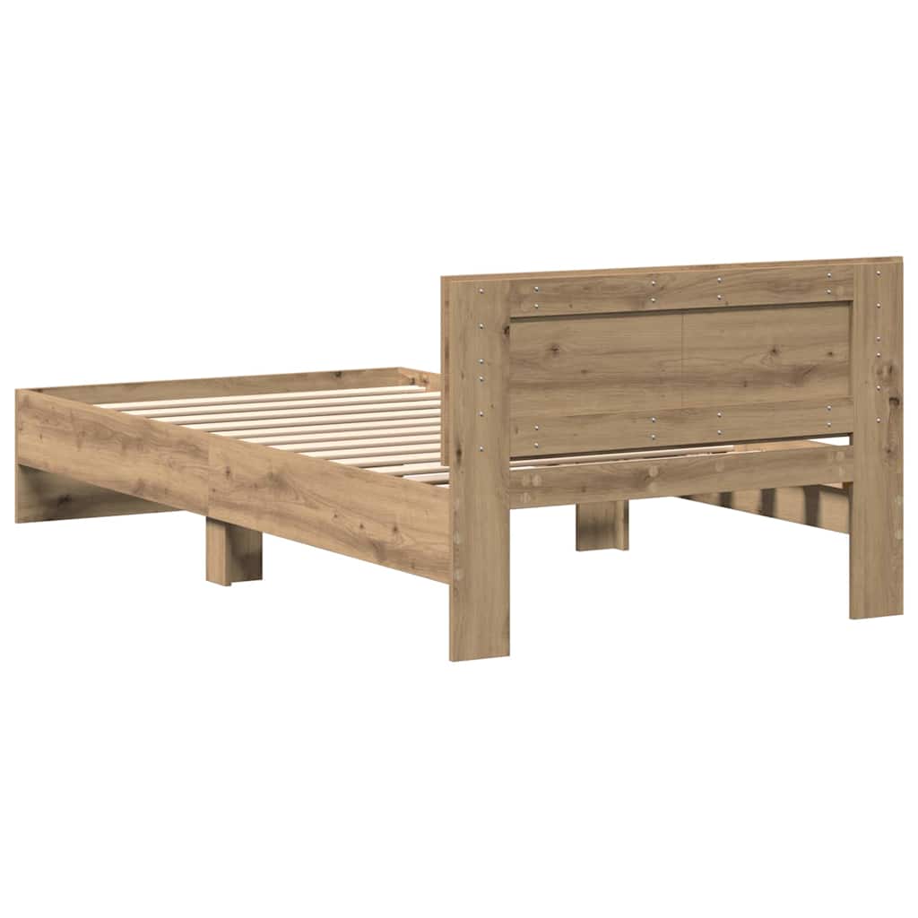 Bettgestell mit Kopfteil Artisan-Eiche 203 x 104 x 70 cm