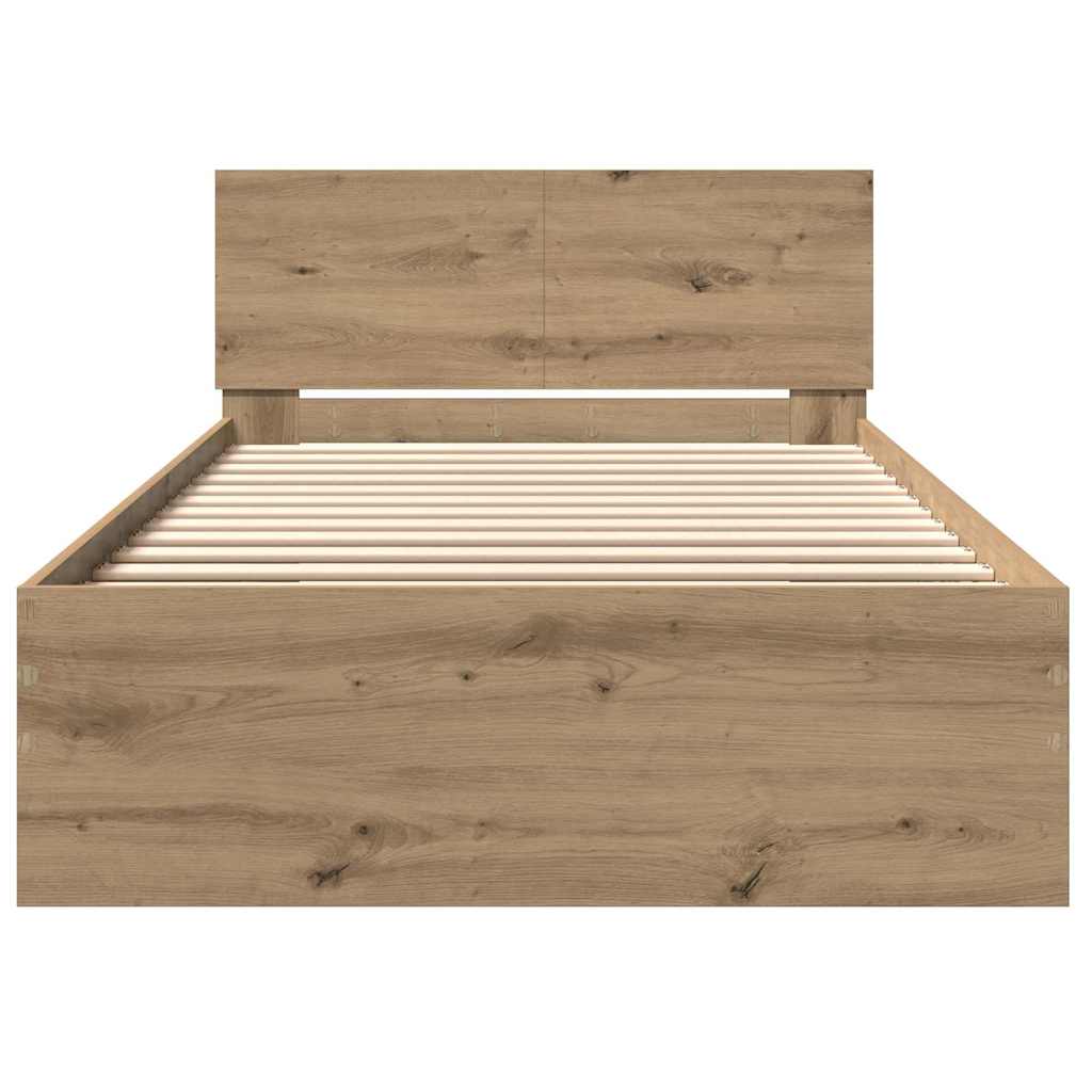 Bettgestell mit Kopfteil Artisan-Eiche 203 x 104 x 70 cm