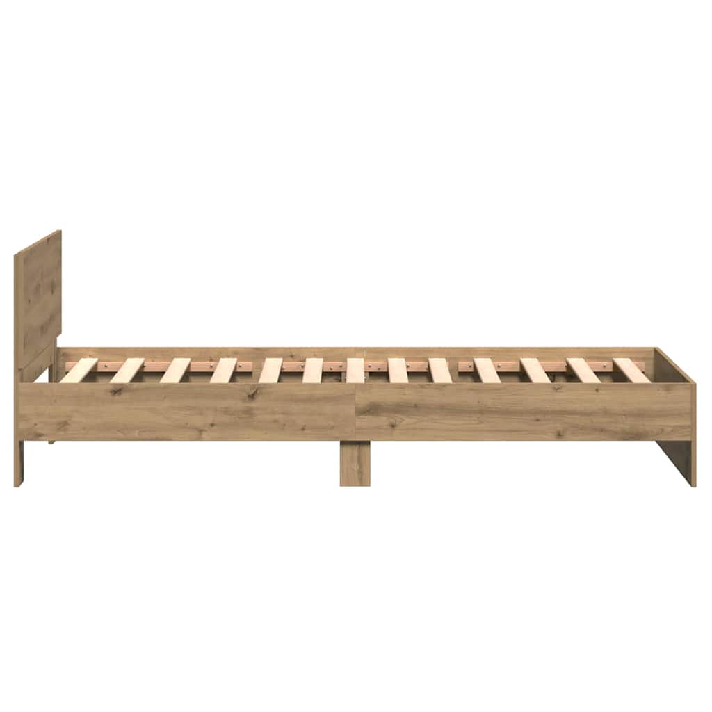 Bettgestell mit Kopfteil Artisan-Eiche 203 x 104 x 70 cm