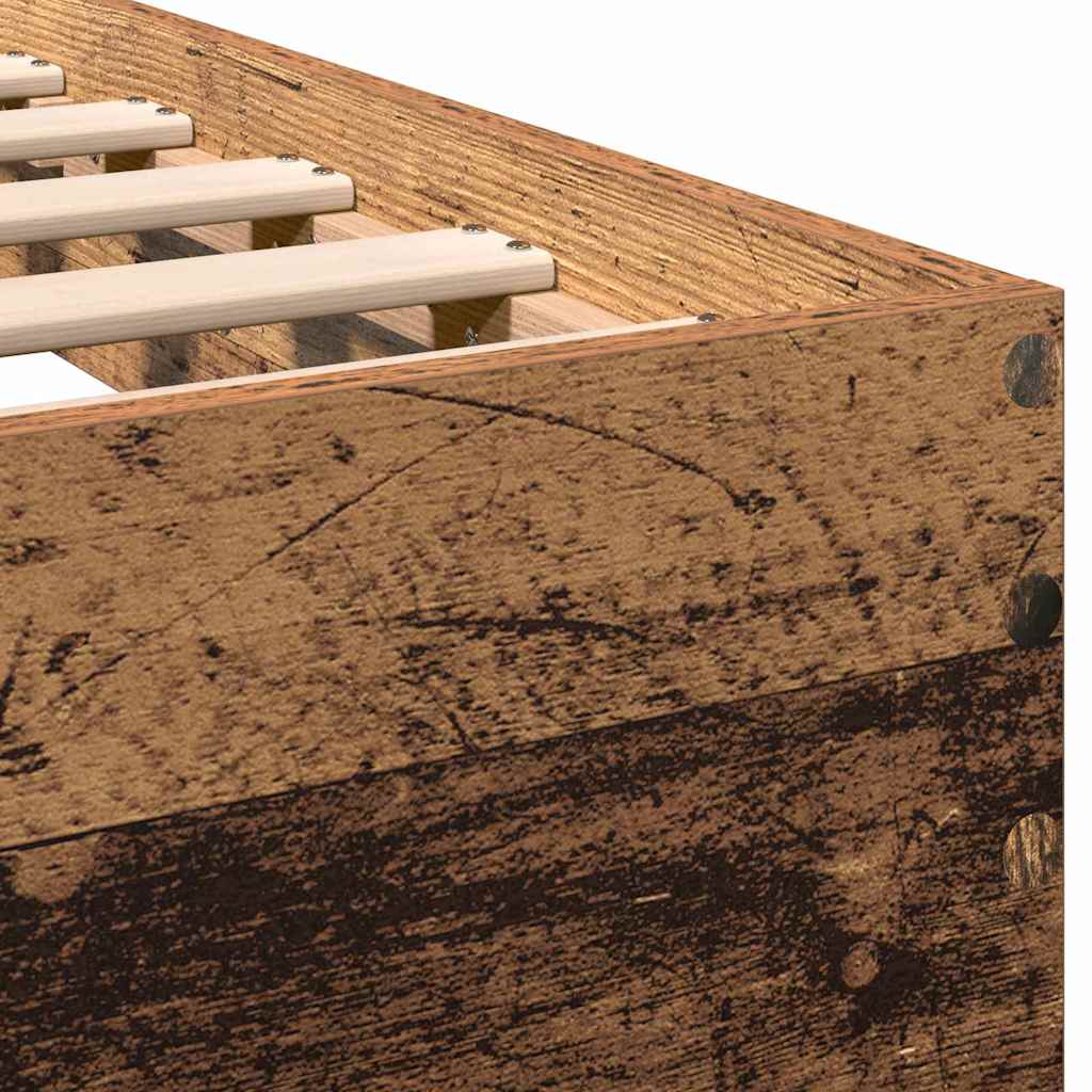 Bettgestell mit Kopfteil Altholz 120 x 190 cm Holzwerkstoff