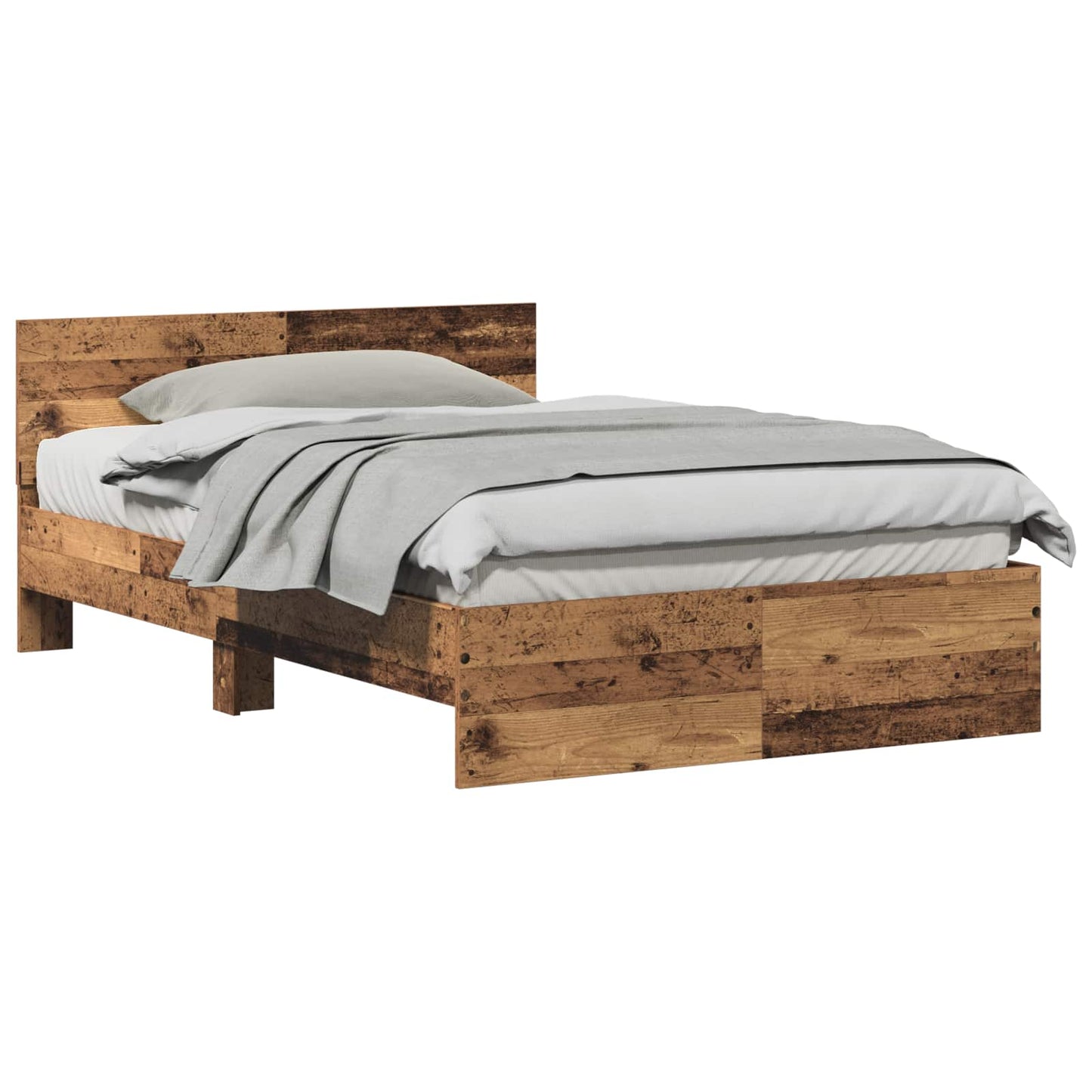 Bettgestell mit Kopfteil mit Kopfteil Altholz 193 x 125 x 70 cm