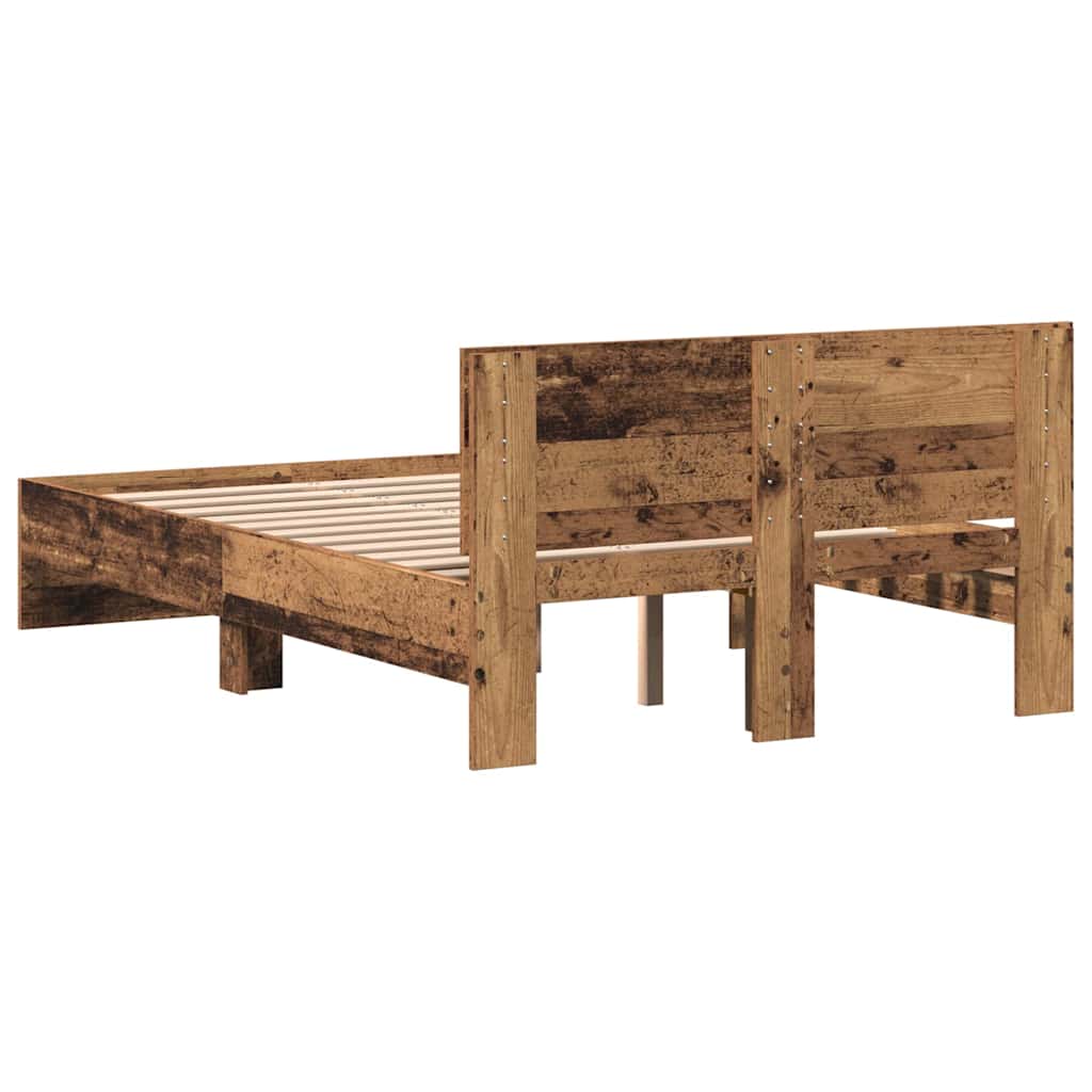 Bettgestell mit Kopfteil mit Kopfteil Altholz 193 x 125 x 70 cm