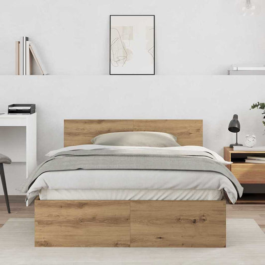 Bettgestell Artisan-Eiche 120 x 190 cm Holzwerkstoff