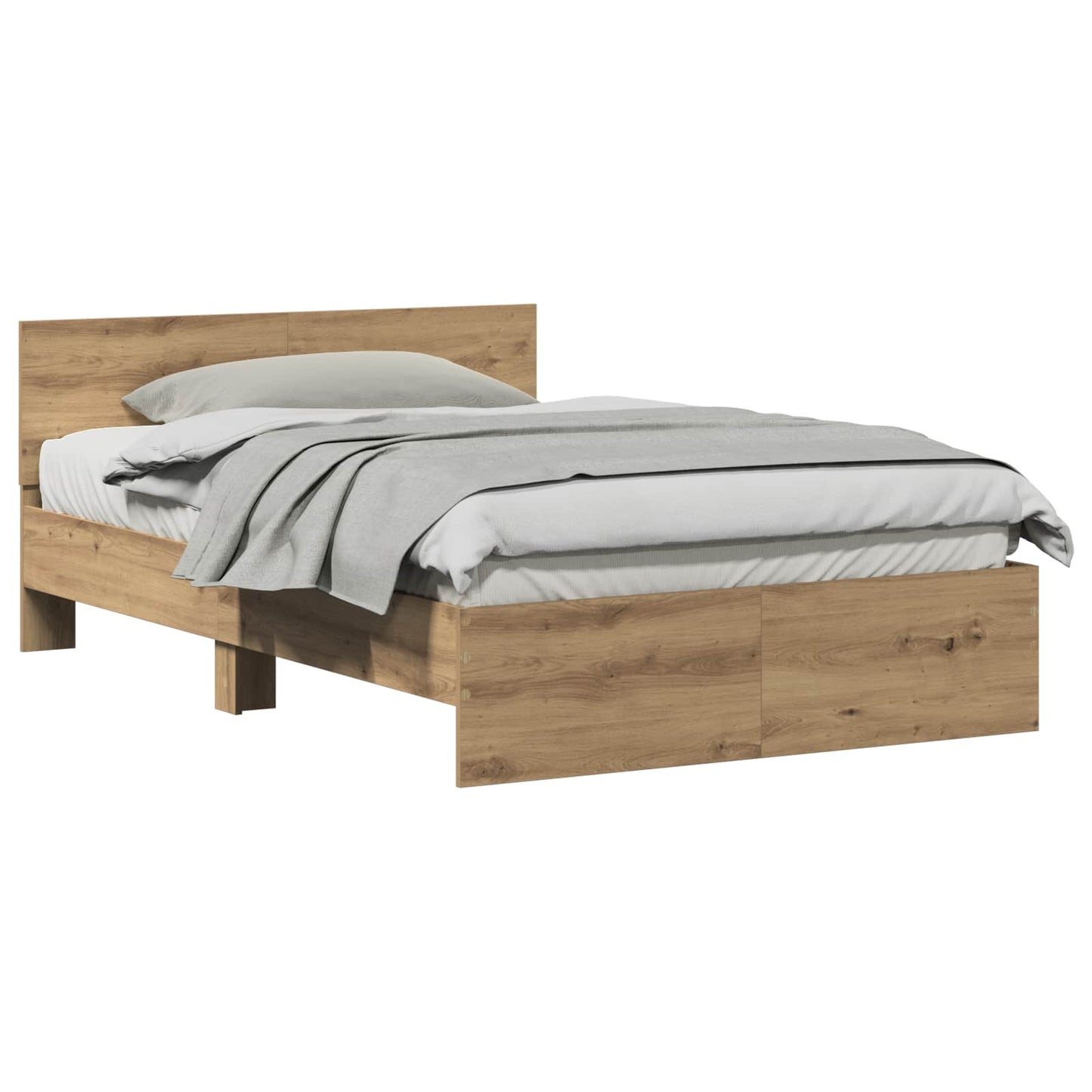 Bettgestell mit Kopfteil Artisan-Eiche 193 x 125 x 70 cm