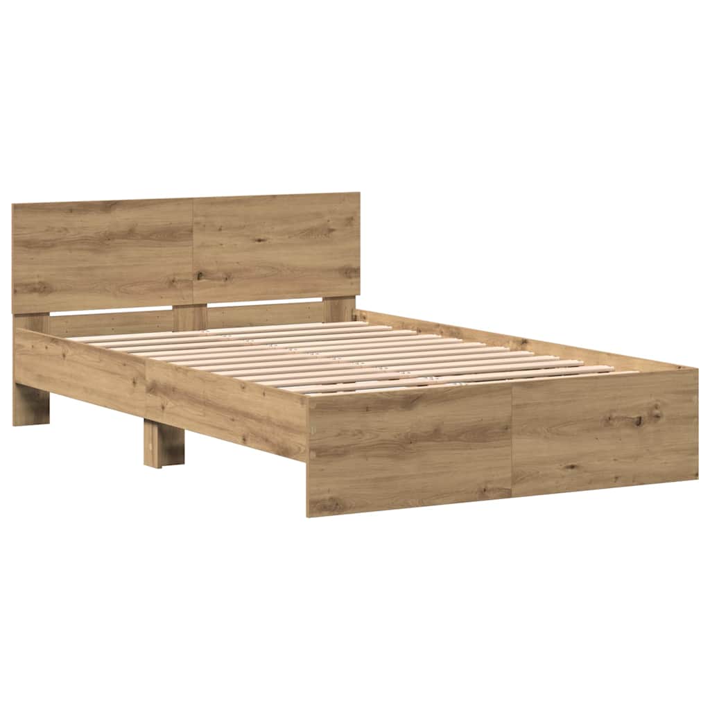 Bettgestell mit Kopfteil Artisan-Eiche 193 x 125 x 70 cm
