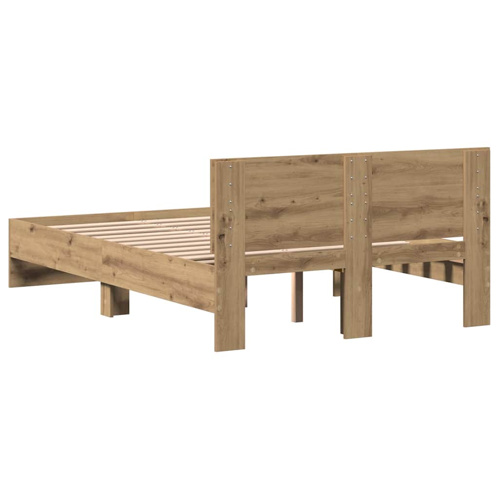 Bettgestell mit Kopfteil Artisan-Eiche 193 x 125 x 70 cm