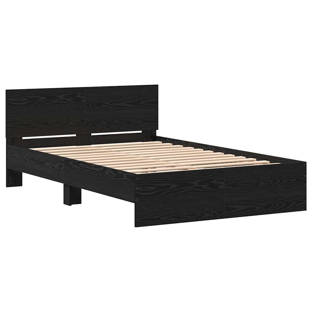 Bettrahmen Schwarz Eichen-Optik 193 x 125 x 70 cm Holzwerkstoff