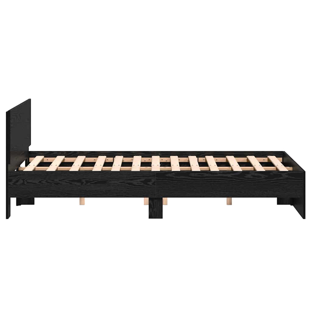 Bettrahmen Schwarz Eichen-Optik 193 x 125 x 70 cm Holzwerkstoff