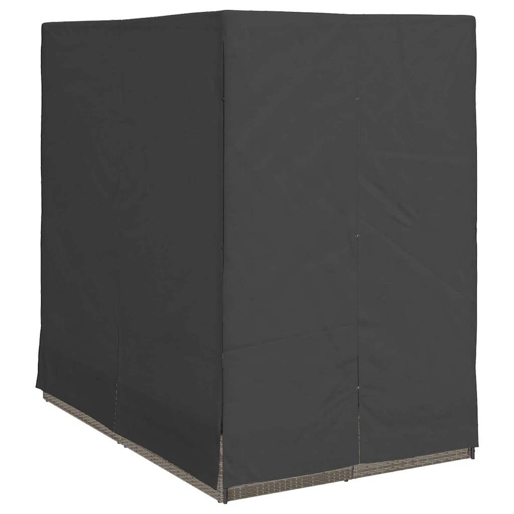 Doppelte Sonnenliege Grau 205 x 129 x 200 cm Poly-Rattan