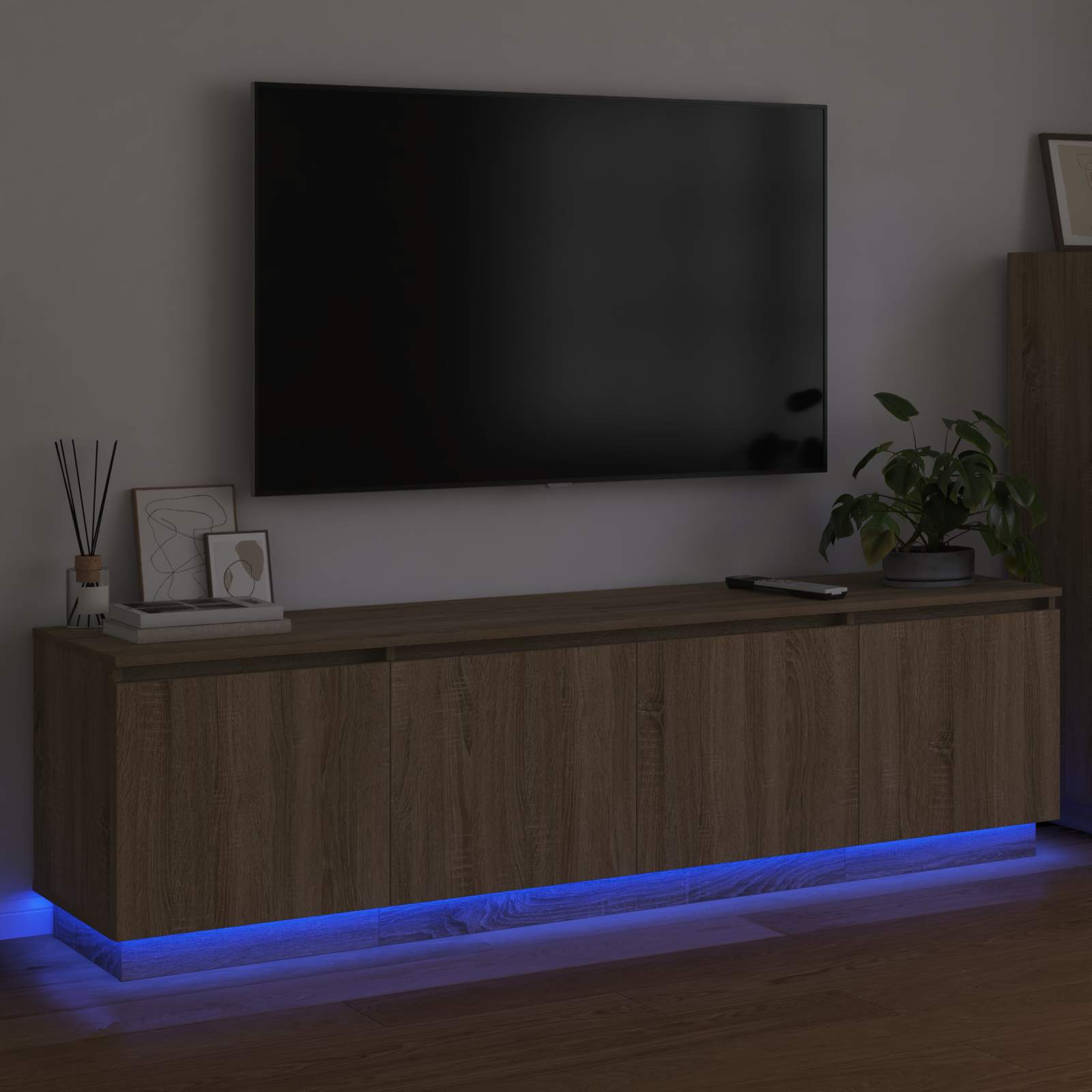 TV-Schränk 180 x 38 x 49 cm Sonoma-Eiche Holzwerkstoff