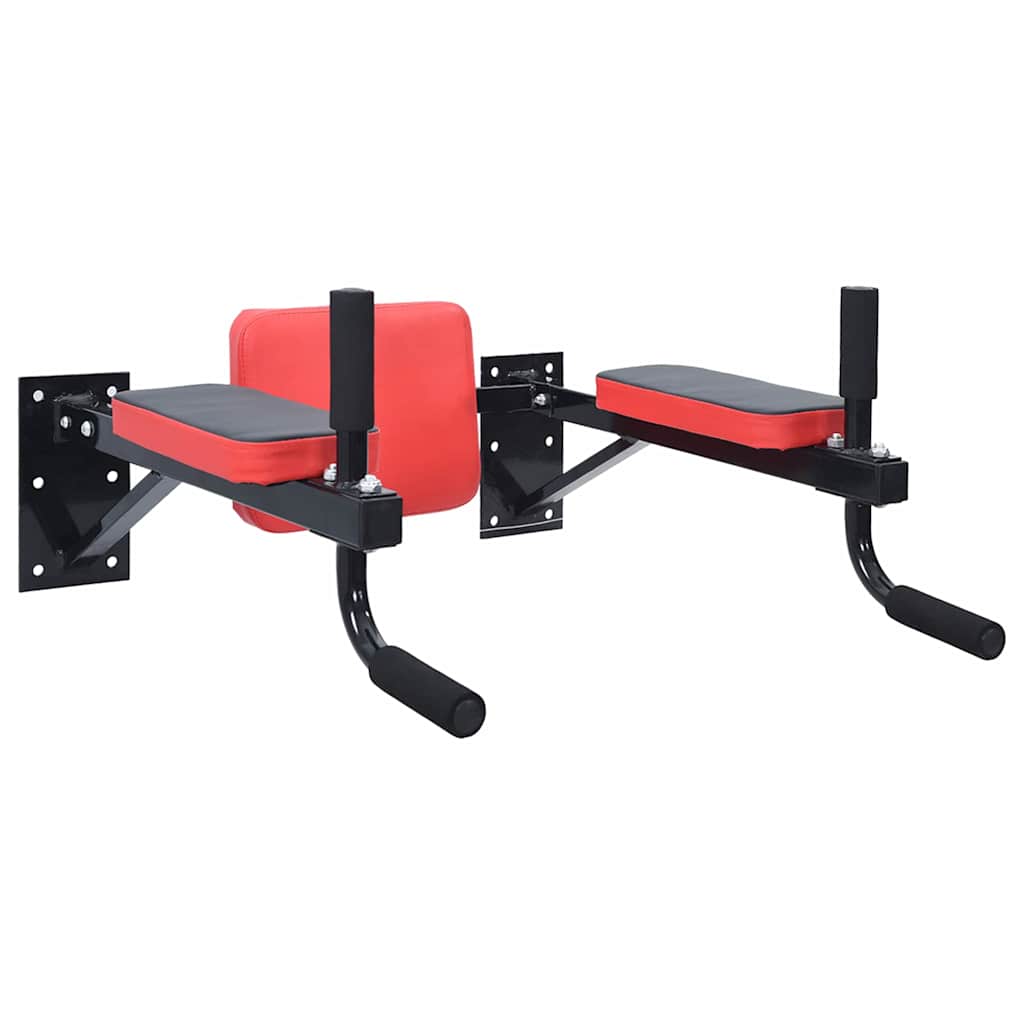 Dip Station Schwarz und Rot 72,5 x 70 x 31 cm