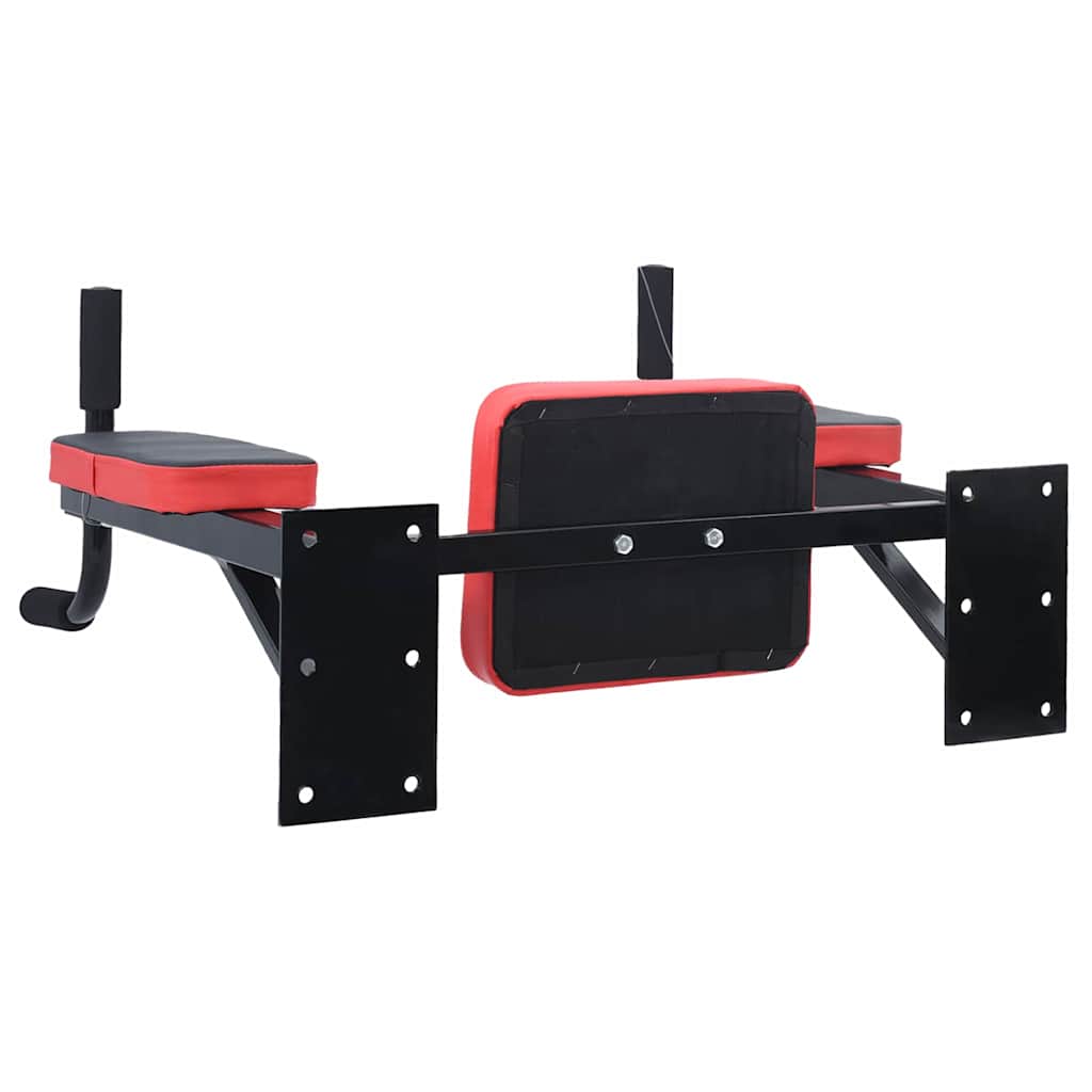 Dip Station Schwarz und Rot 72,5 x 70 x 31 cm