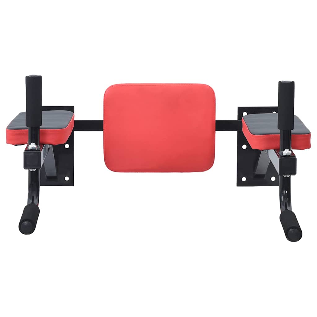 Dip Station Schwarz und Rot 72,5 x 70 x 31 cm