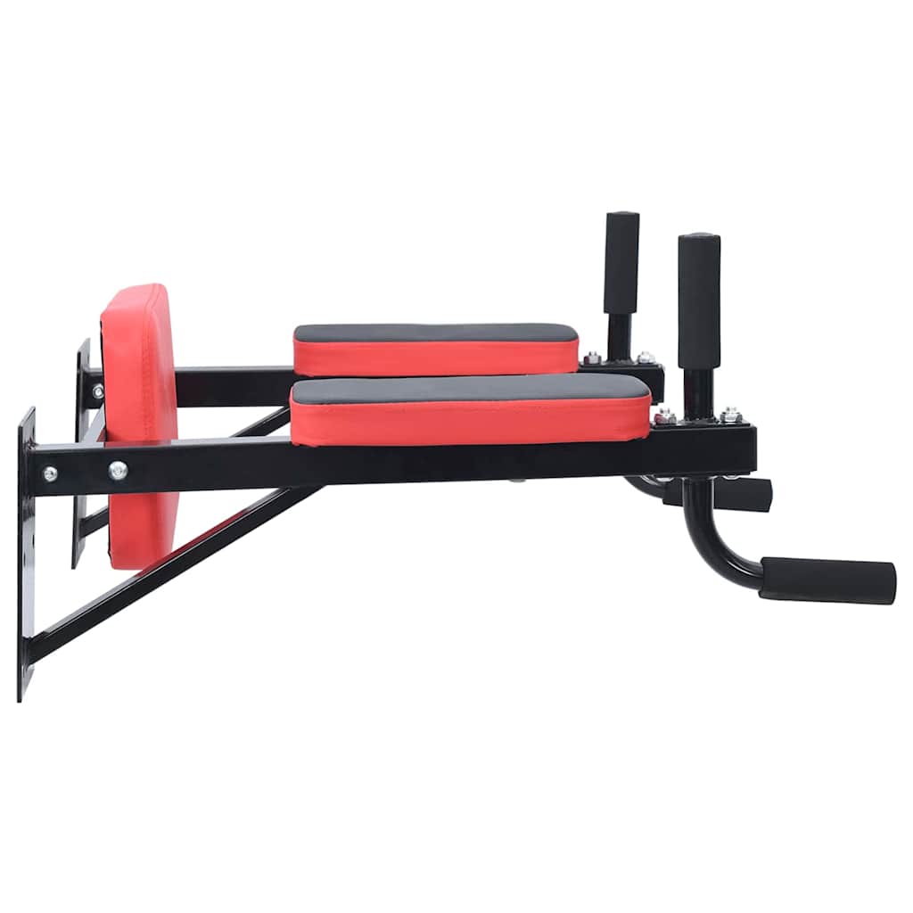 Dip Station Schwarz und Rot 72,5 x 70 x 31 cm