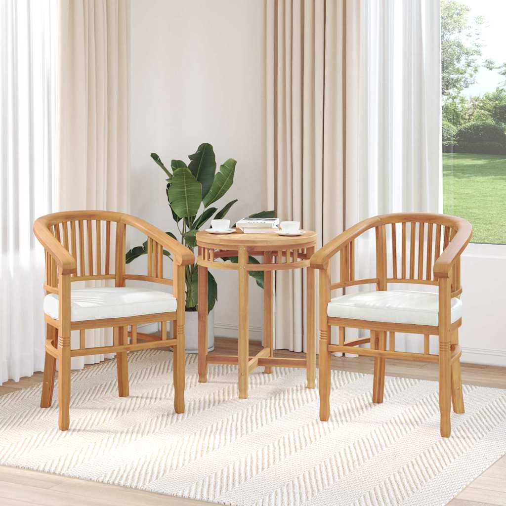Stuhl 2 Stk. Braun Massivholz Teak