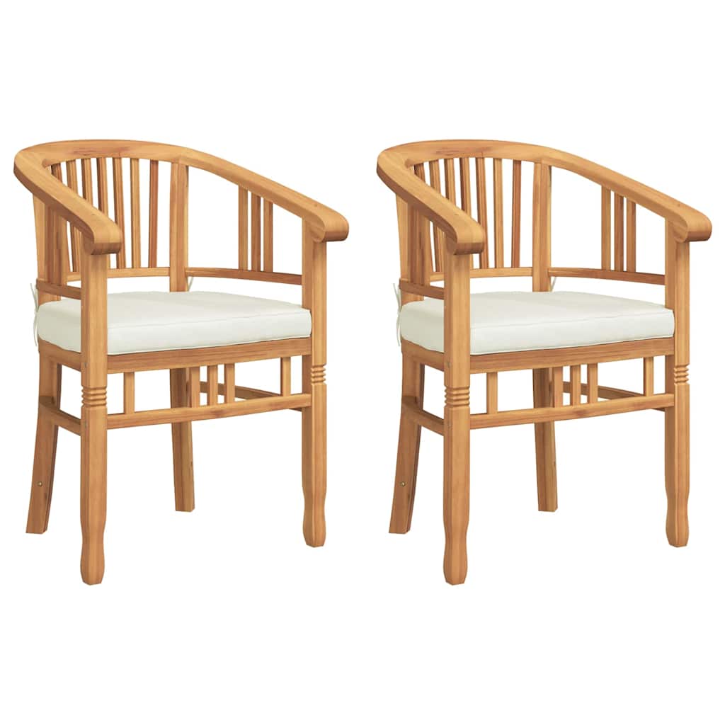 Stuhl 2 Stk. Braun Massivholz Teak