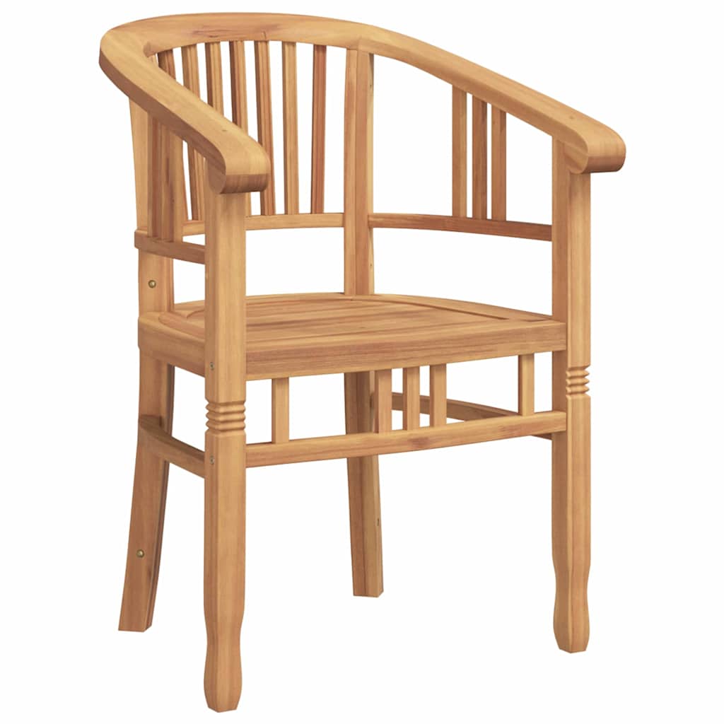 Stuhl 2 Stk. Braun Massivholz Teak