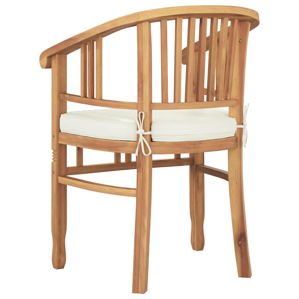 Stuhl 2 Stk. Braun Massivholz Teak