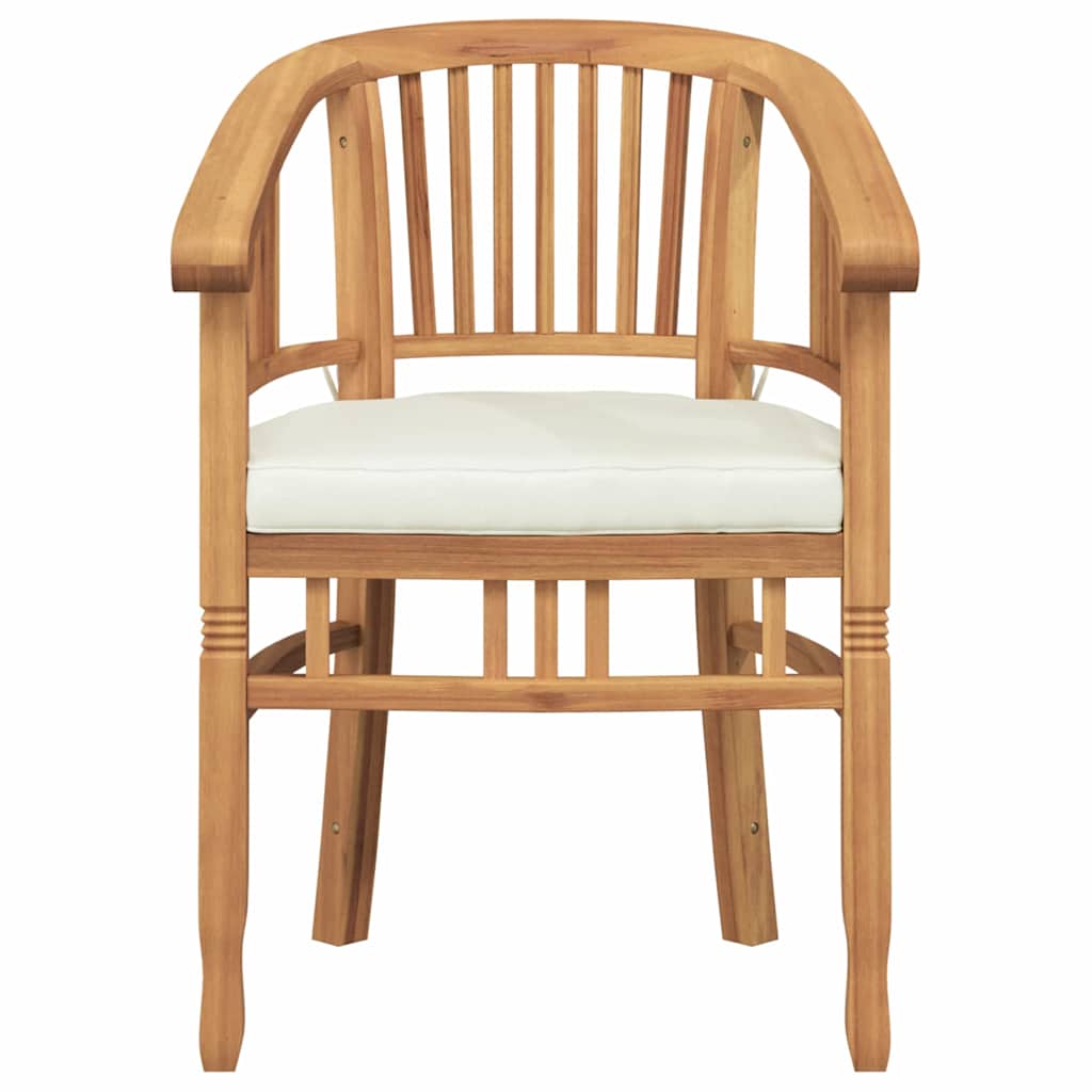 Stuhl 2 Stk. Braun Massivholz Teak