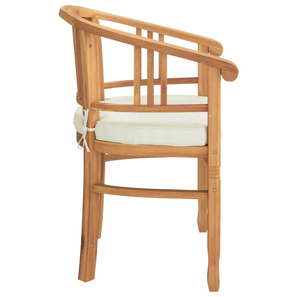 Stuhl 2 Stk. Braun Massivholz Teak