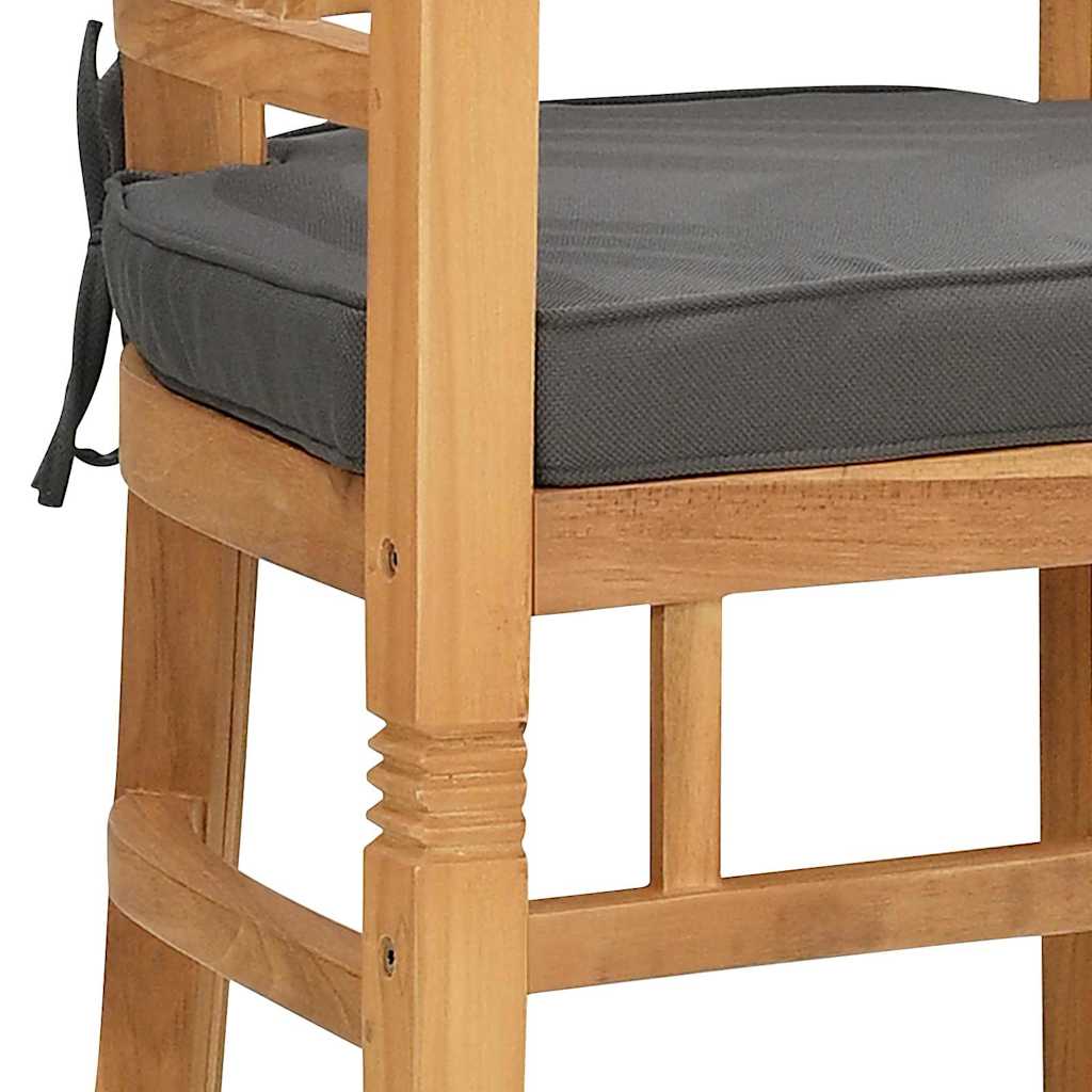 Stuhl 2 Stk. Braun Massivholz Teak