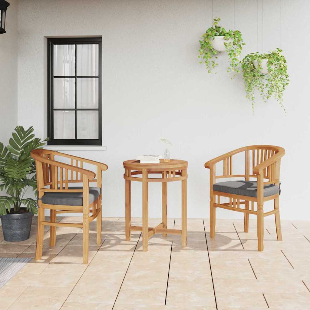 Stuhl 2 Stk. Braun Massivholz Teak
