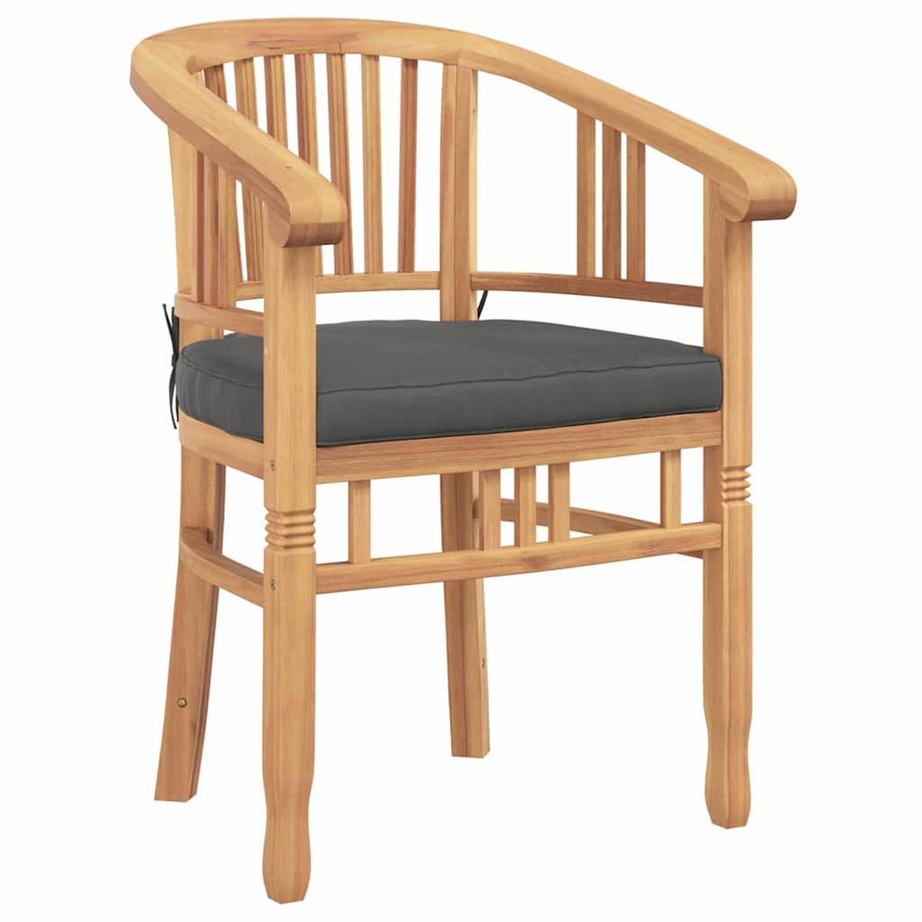 Stuhl 2 Stk. Braun Massivholz Teak